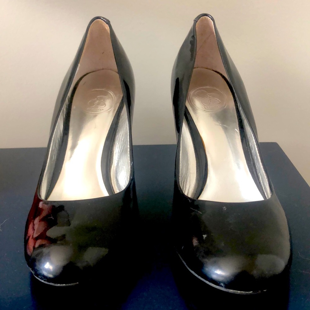 Patent Black Heels - JS - Lightly Used